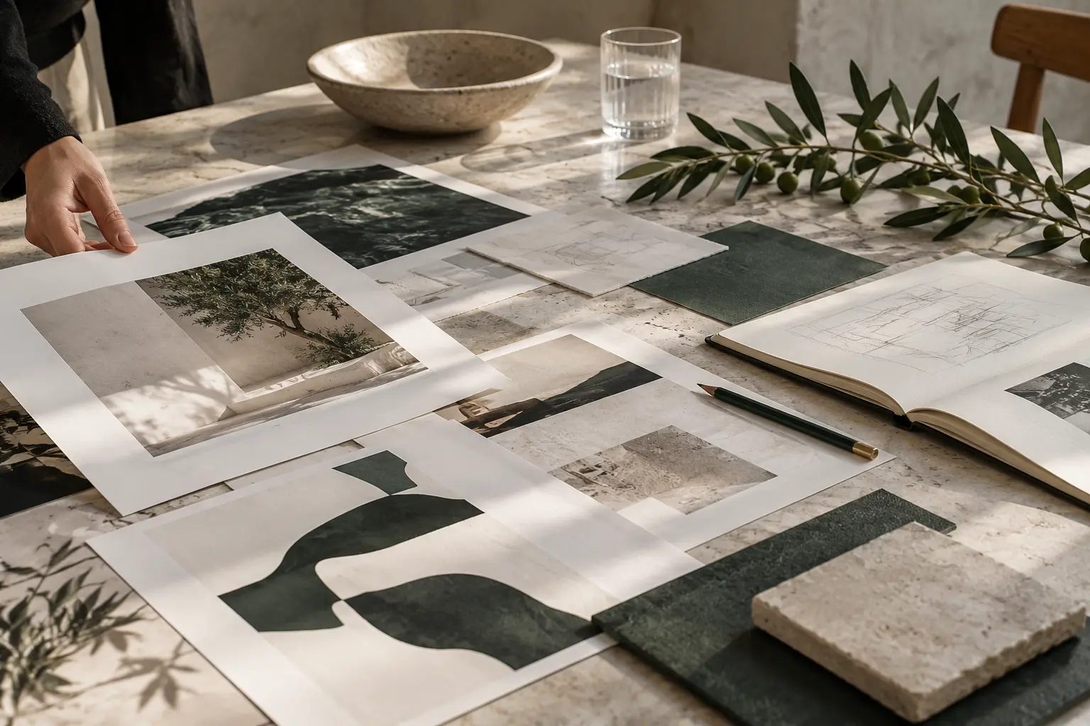 Recherches graphiques et échantillons de matières